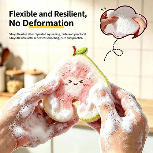 Hook-Free Apple Faucet Sponge | Quick-Dry Kitchen Scrubber