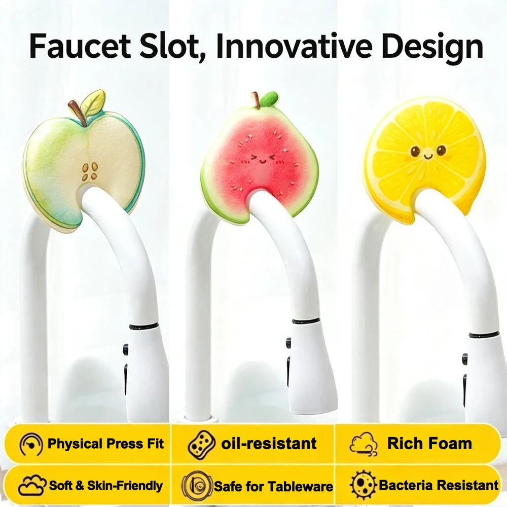 Hook-Free Apple Faucet Sponge | Quick-Dry Kitchen Scrubber