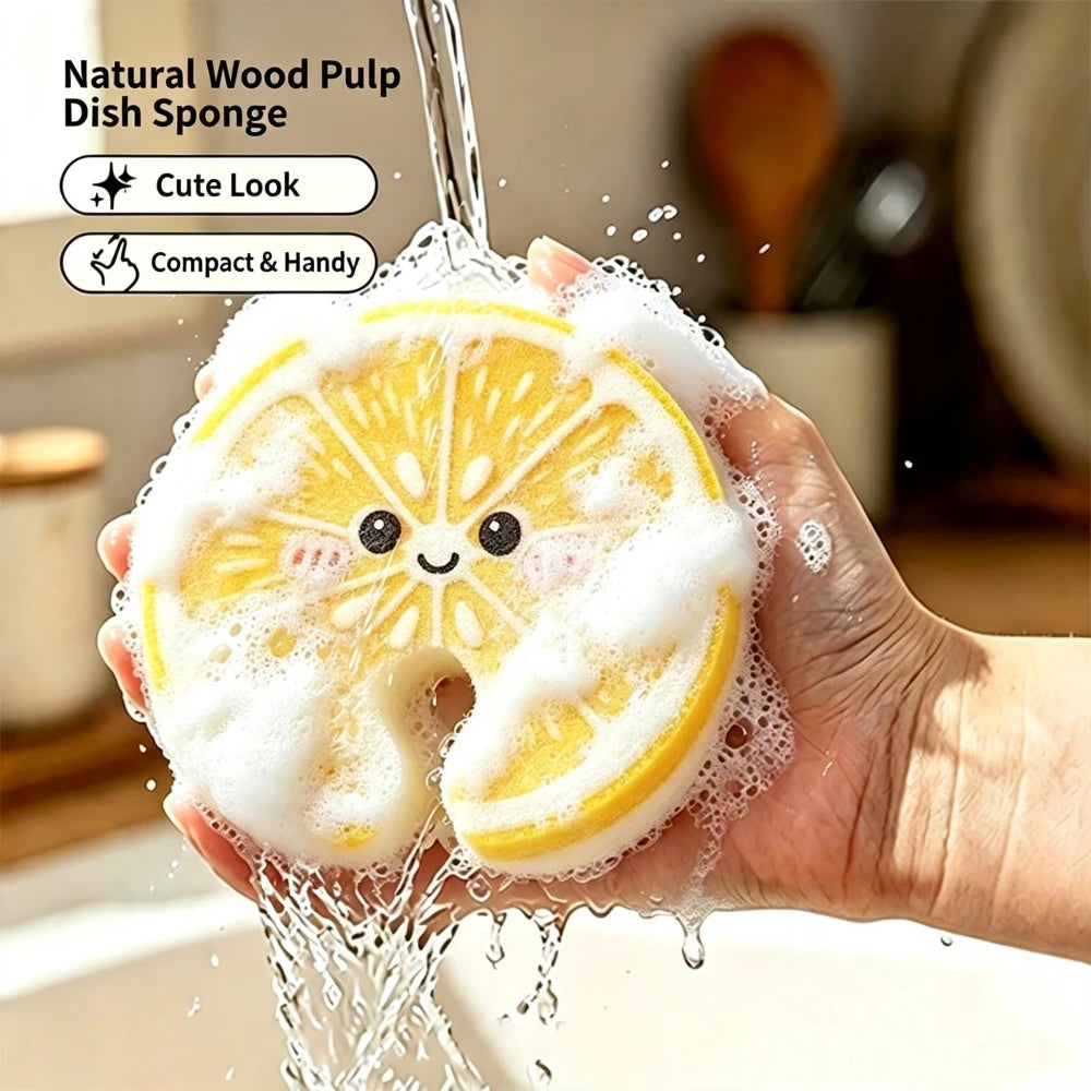 Hook-Free Apple Faucet Sponge | Quick-Dry Kitchen Scrubber