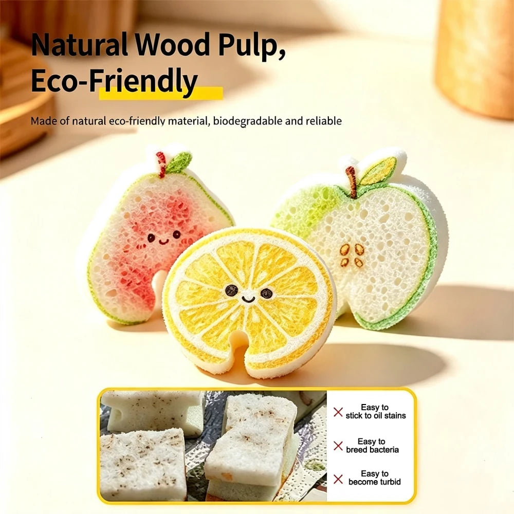 Hook-Free Apple Faucet Sponge | Quick-Dry Kitchen Scrubber